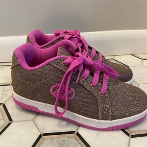 Youth Heeleys pink/gold metallic